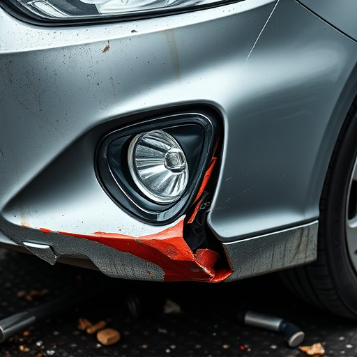 damaged car bumper