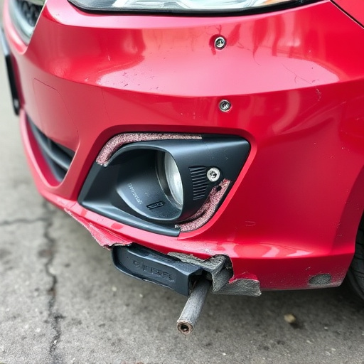damaged car bumper