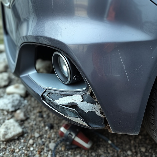 damaged car bumper