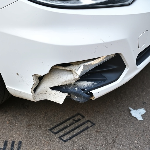 damaged car bumper