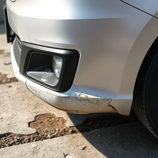 damaged car bumper