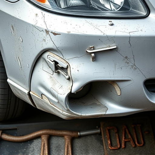 damaged car bumper