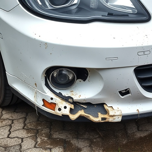 damaged car bumper