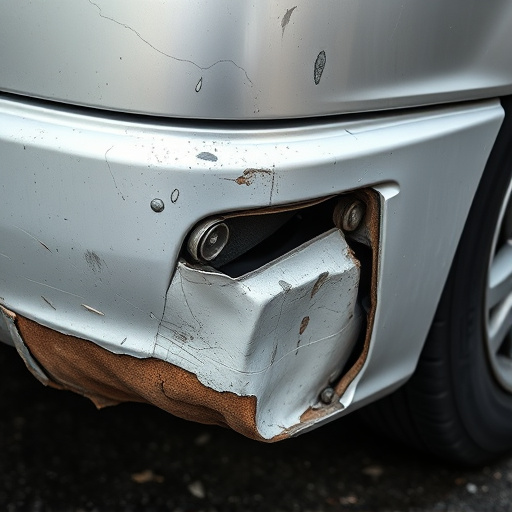 damaged car bumper
