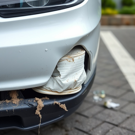 damaged car bumper