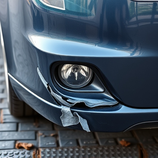 damaged car bumper