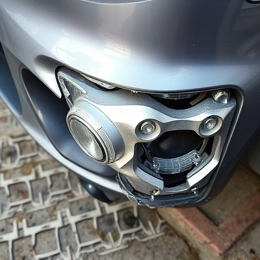 damaged car bumper