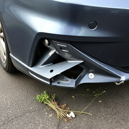 damaged car bumper
