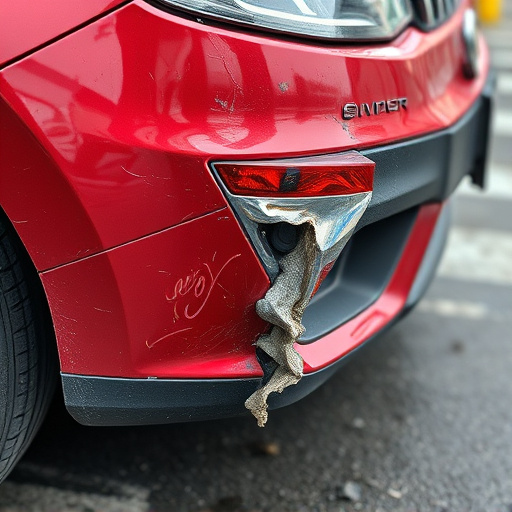 damaged car bumper