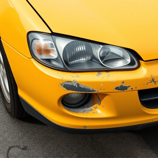 damaged car bumper