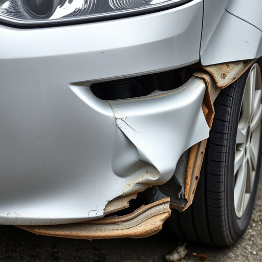damaged car bumper