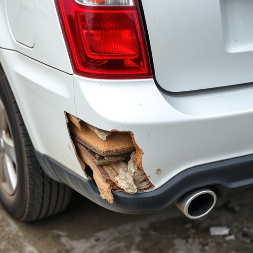 damaged car bumper