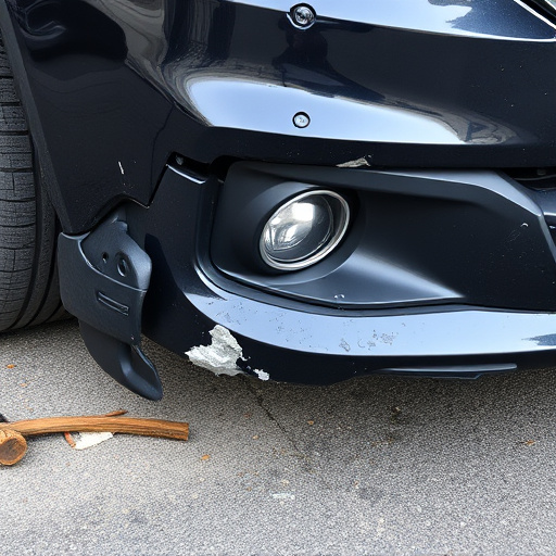 damaged car bumper