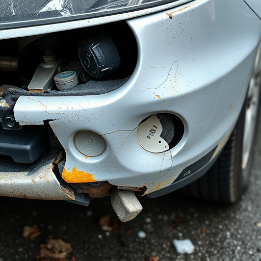 damaged car bumper