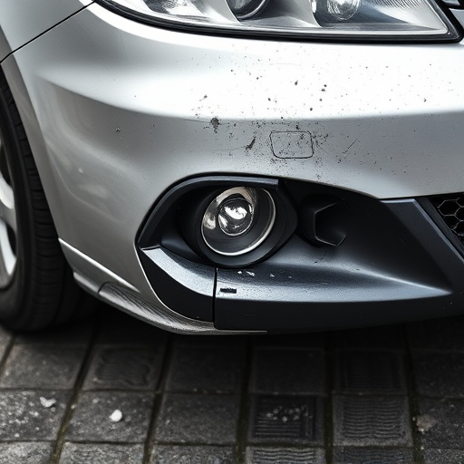 damaged car bumper