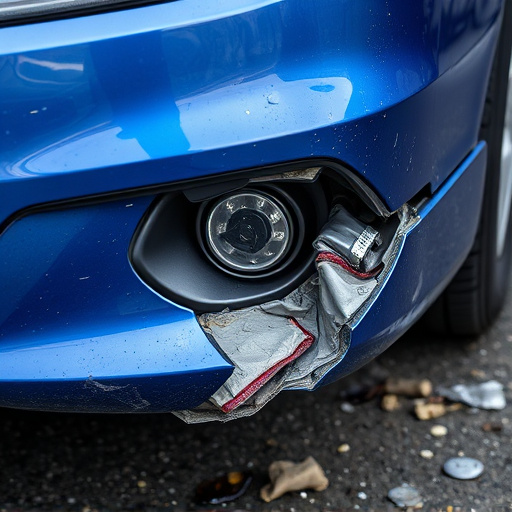 damaged car bumper