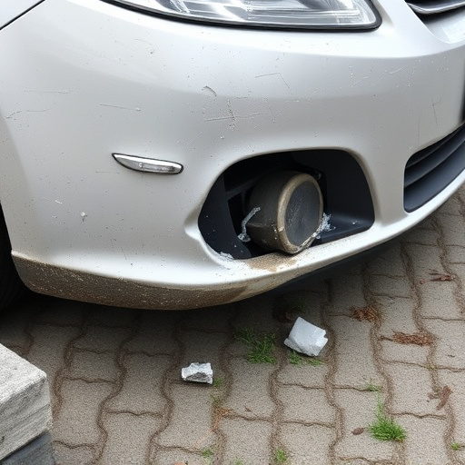 damaged car bumper