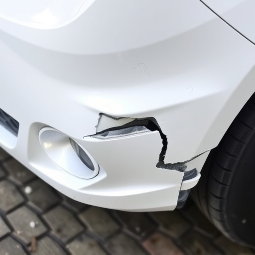 damaged car bumper