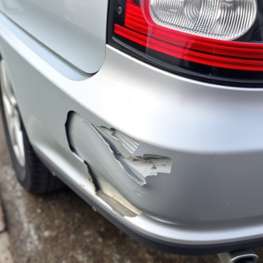 damaged car bumper