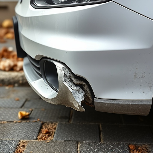 damaged car bumper