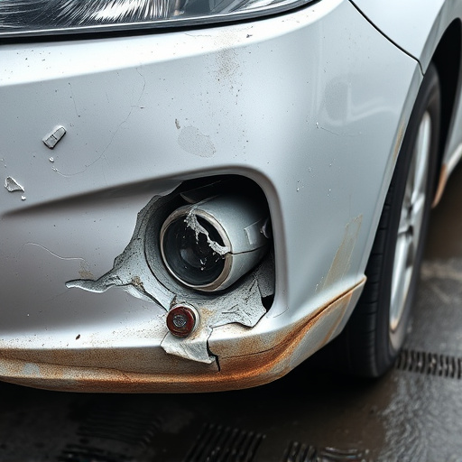 damaged car bumper