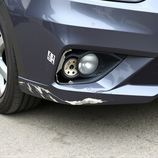 damaged car bumper