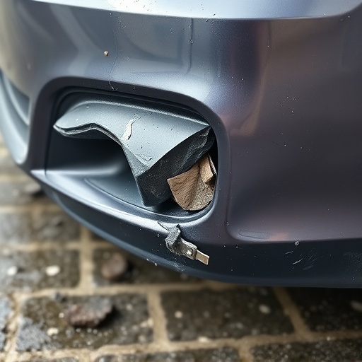 damaged car bumper