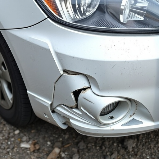 damaged car bumper