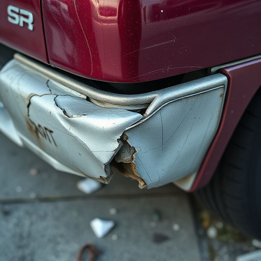 damaged car bumper