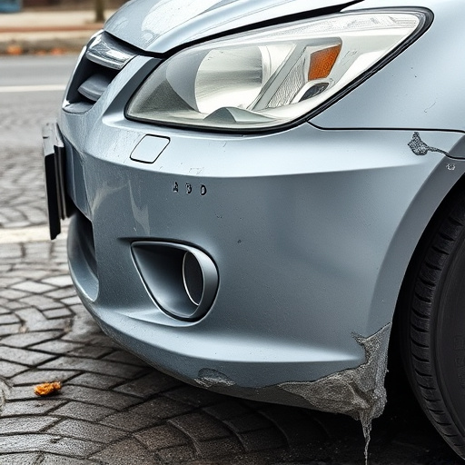 damaged car bumper