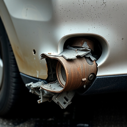 damaged car bumper