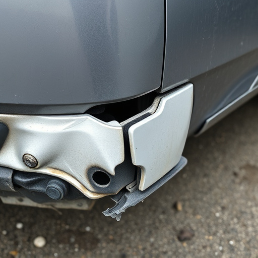 damaged car bumper