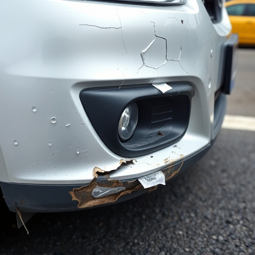 damaged car bumper