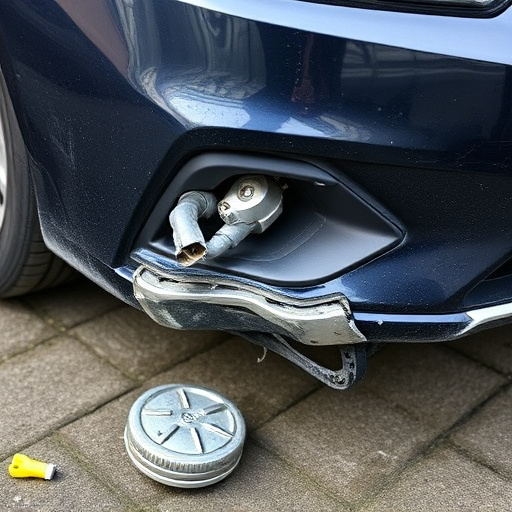 damaged car bumper