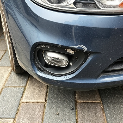 damaged car bumper
