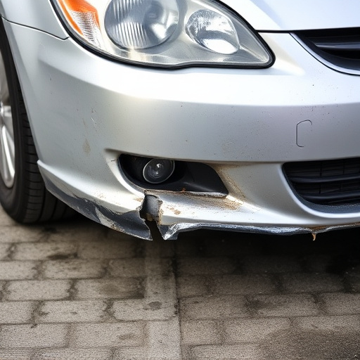 damaged car bumper