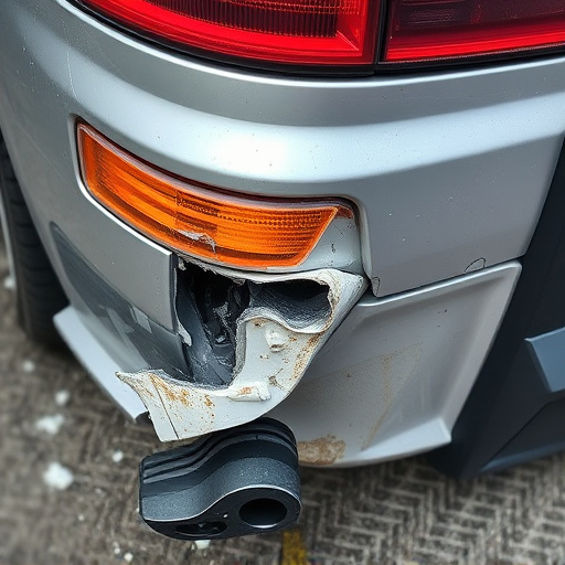 damaged car bumper