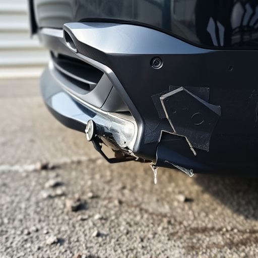 damaged car bumper
