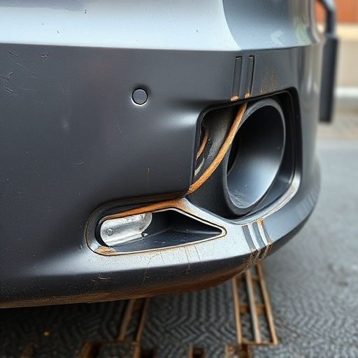 damaged car bumper