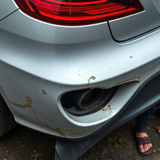damaged car bumper