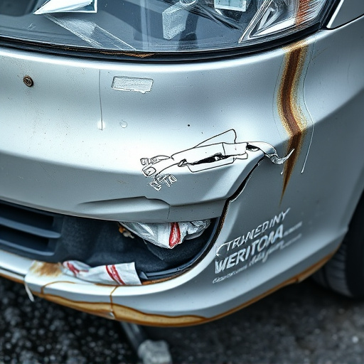 damaged car bumper
