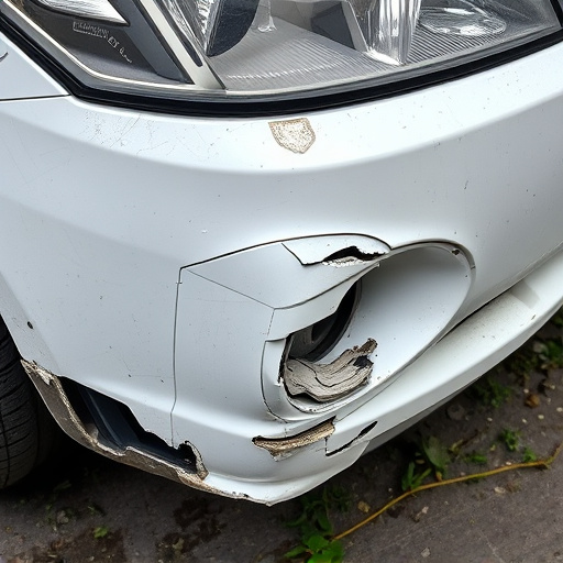 damaged car bumper
