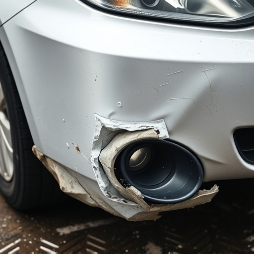 damaged car bumper