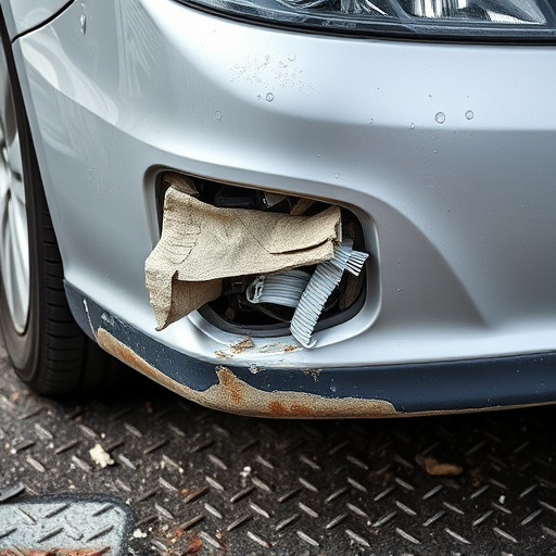 damaged car bumper