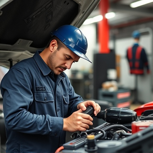 auto technician working