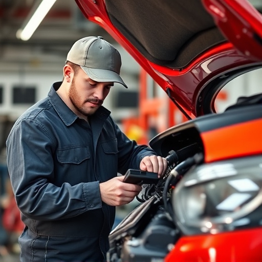 auto technician working