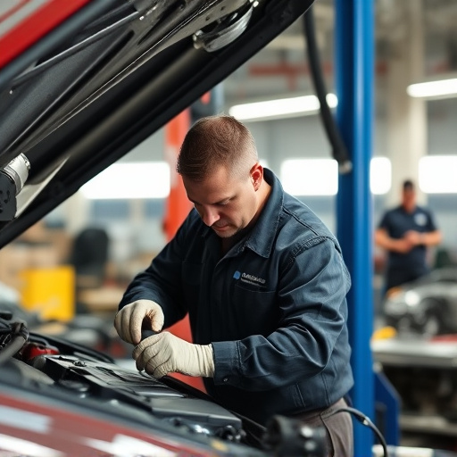 auto technician working