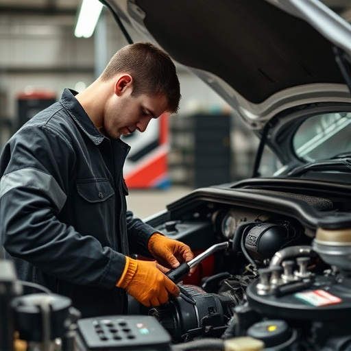 auto technician working