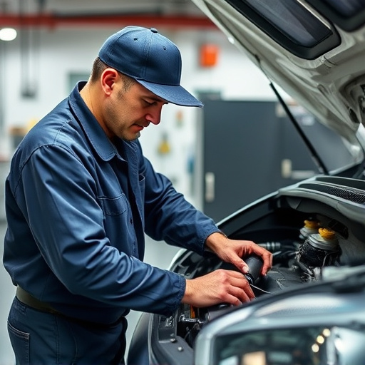 auto technician working