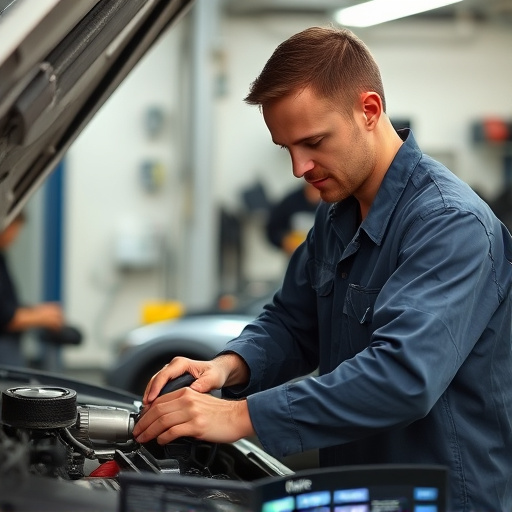 auto technician working